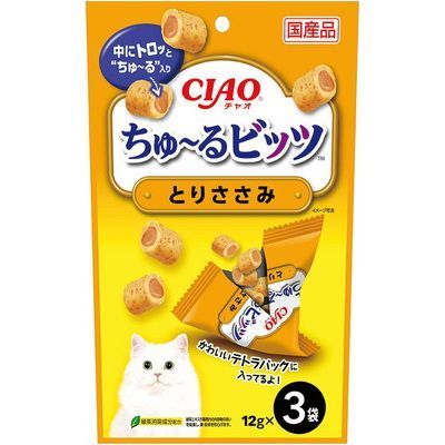 同梱不可 48個セット いなばペットフード CIAO ちゅーるビッツ とりささみ 12g×3袋