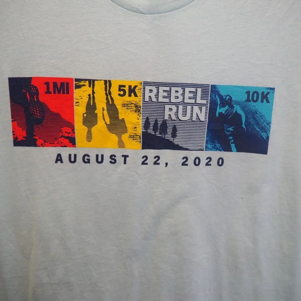 (アメリカ古着) REBEL RUN 薄水色Tシャツ