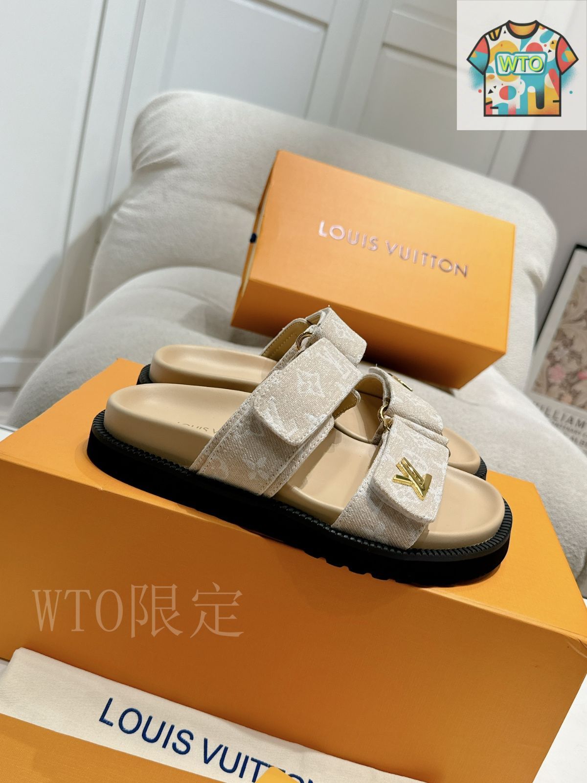 【LVロゴ】Louis Vuitton サンセット・コンフォート・サンダル Louis Vuitton ルイ・ヴィトン サンセット コンフォート