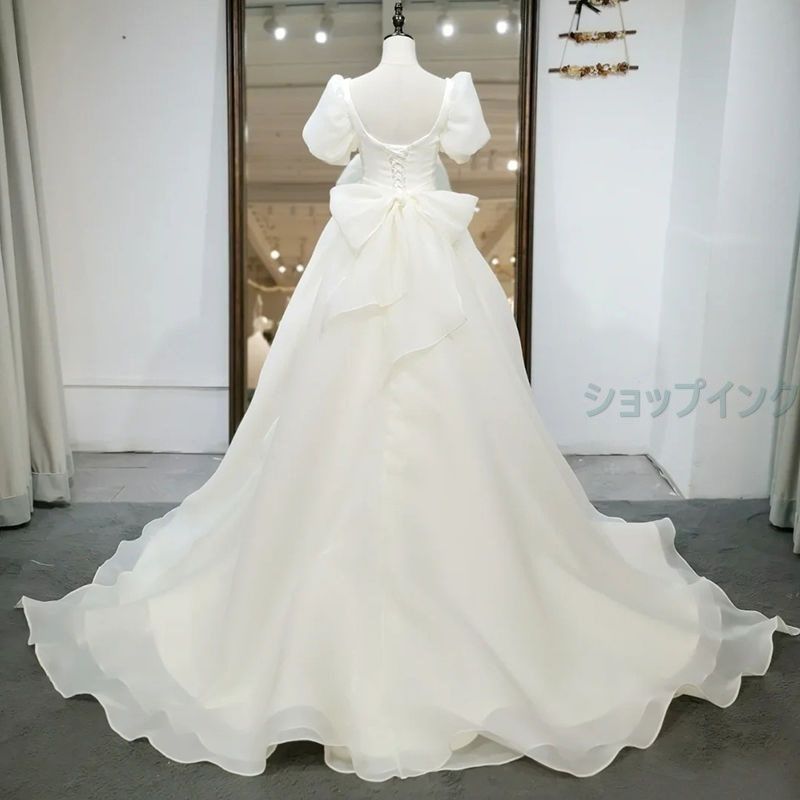 バックコンシャス パフスリーブ ウェディングドレス プリンセス 楽天市場】ウェディングドレス ロングドレス プリンセスライン