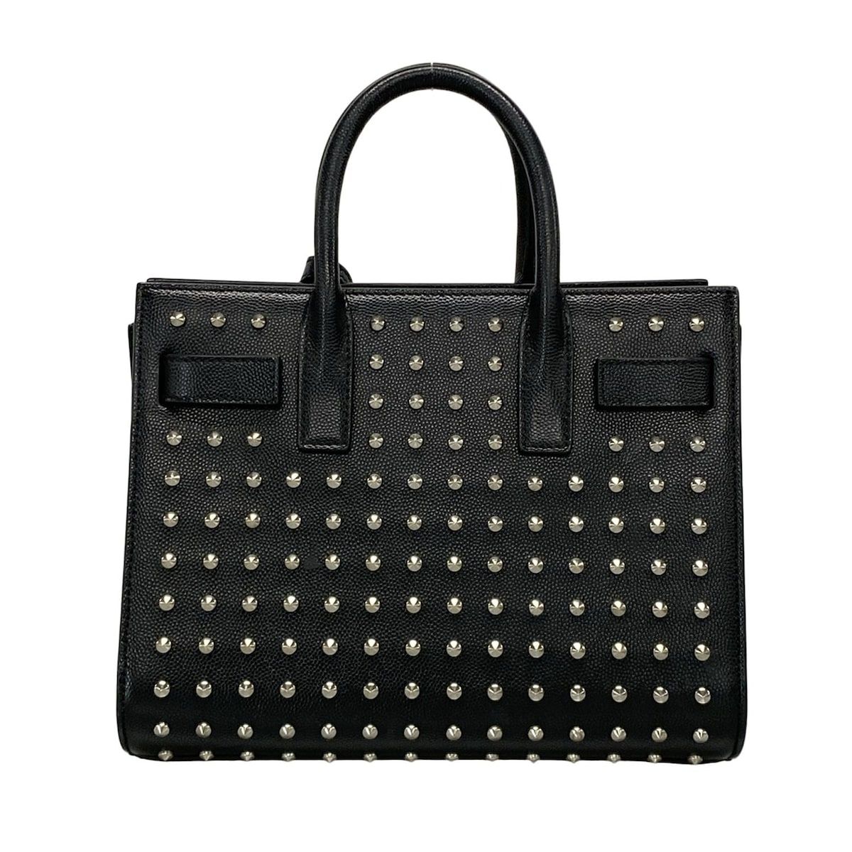本日削除します。Saint Laurent 黒レザーハンドバッグ YSL 黒 レザー ハンドバッグ - メルカリ