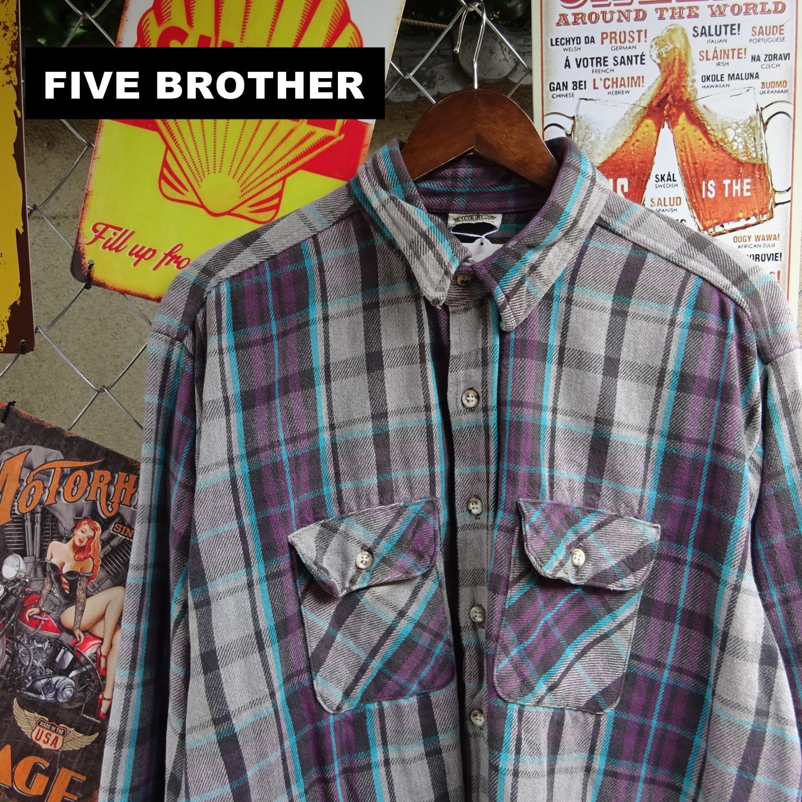 FIVE BROTHER ファイブ ブラザー ネルシャツ 2XL サイズ 長袖