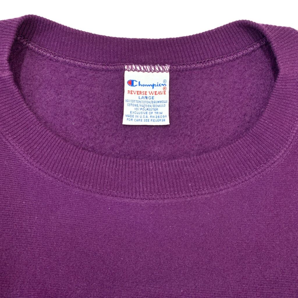 90年代 USA製 Champion チャンピオン REVERSE WEAVE リバースウィーブ スウェット パープル (メンズ L) 中古 古着 T3162 90年代 USA製 Champion チャンピオン REVERSE WEAVE リバースウィーブ
