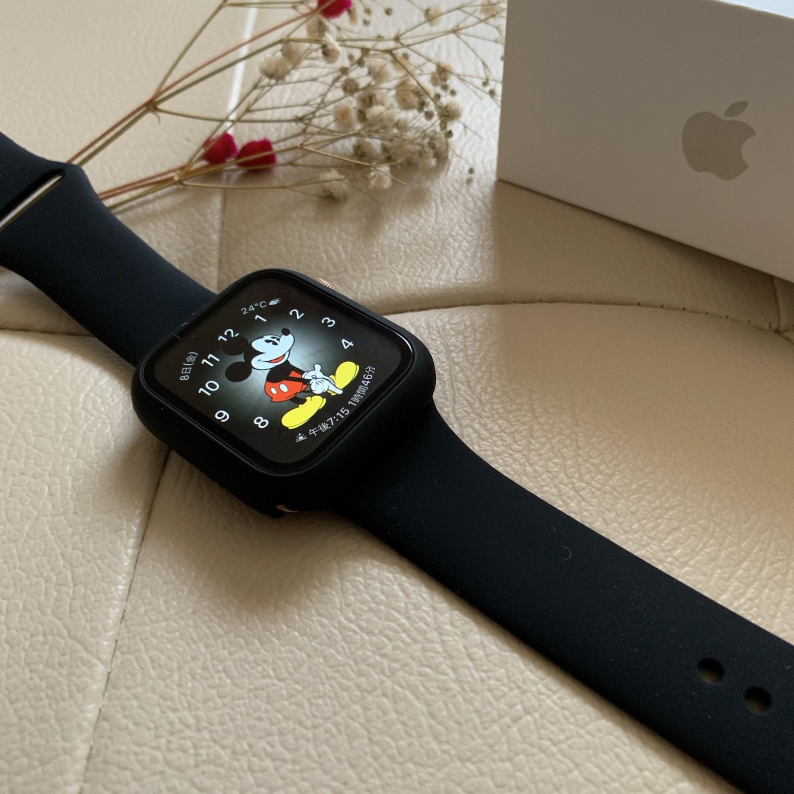 高評価！ ブラック♡Apple Watch ベルト ラバーバンド スポーツ