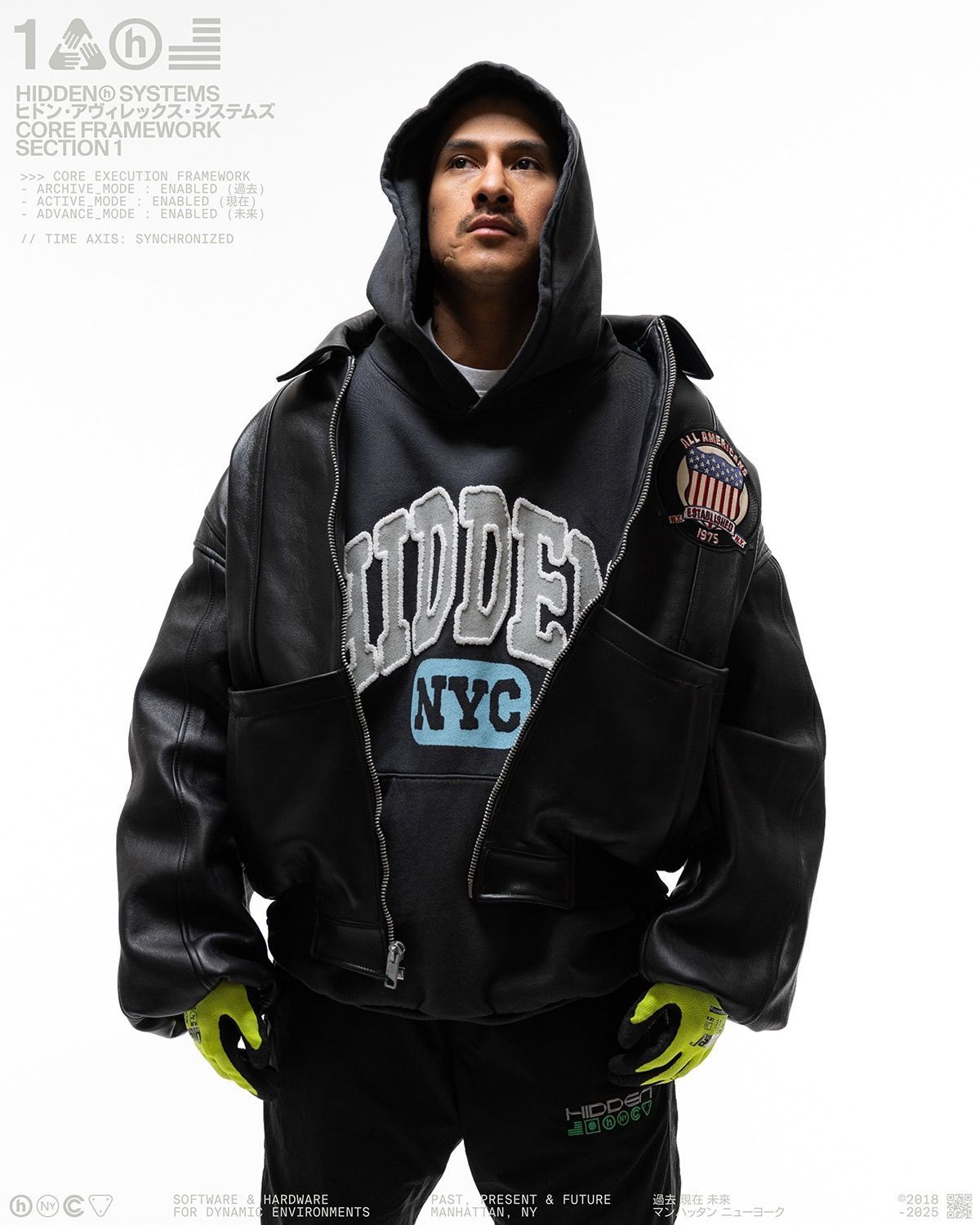 レア：生産数5着のみ/新品】HIDDEN NY x AVIREX Leather Bomber L 