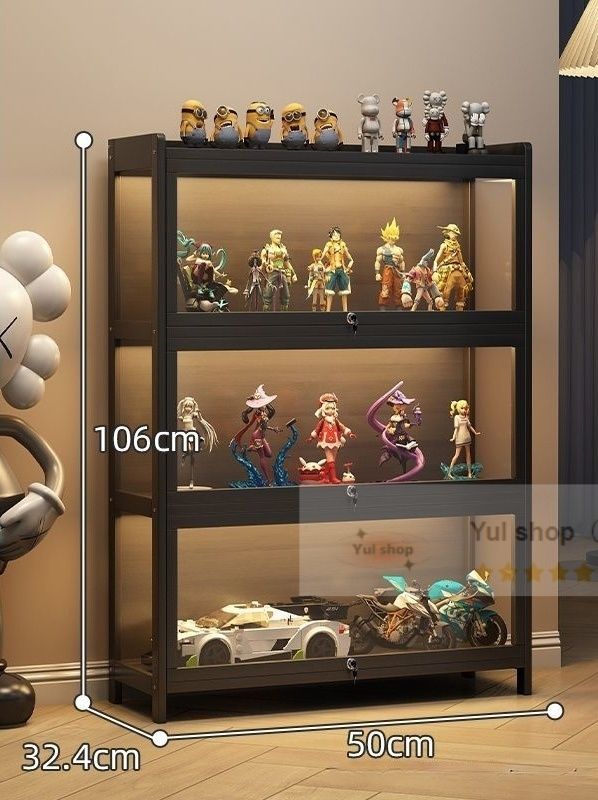 70×32×106cm コレクション ショーケース アクリル|木製 ディスプレイキャビネット 収納展示ケース