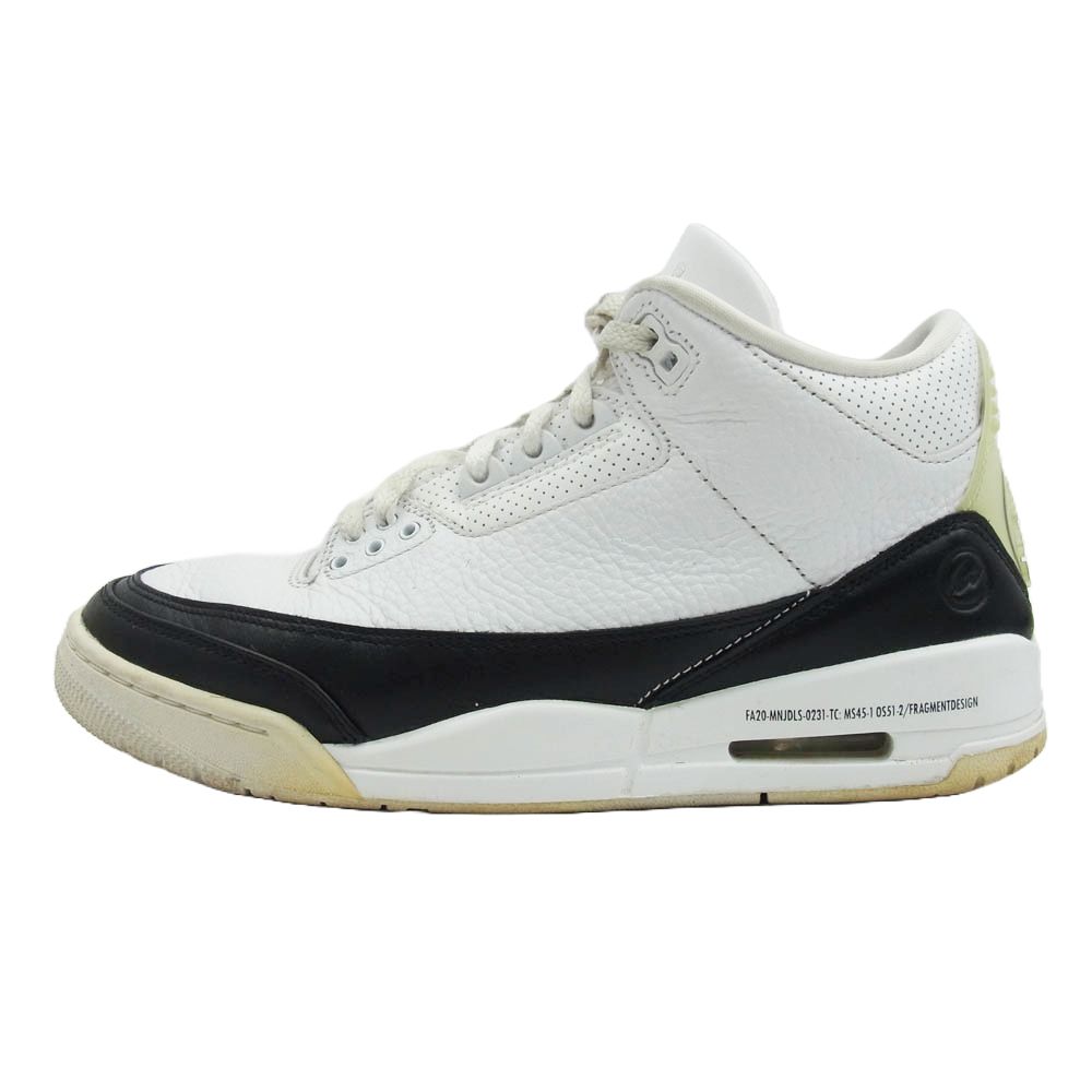 NIKE ナイキ DA3595-100 × Fragment Air Jordan 3 White/Black フラグメント エアジョーダン3 スニーカー ホワイト系 26.5cm【中古】