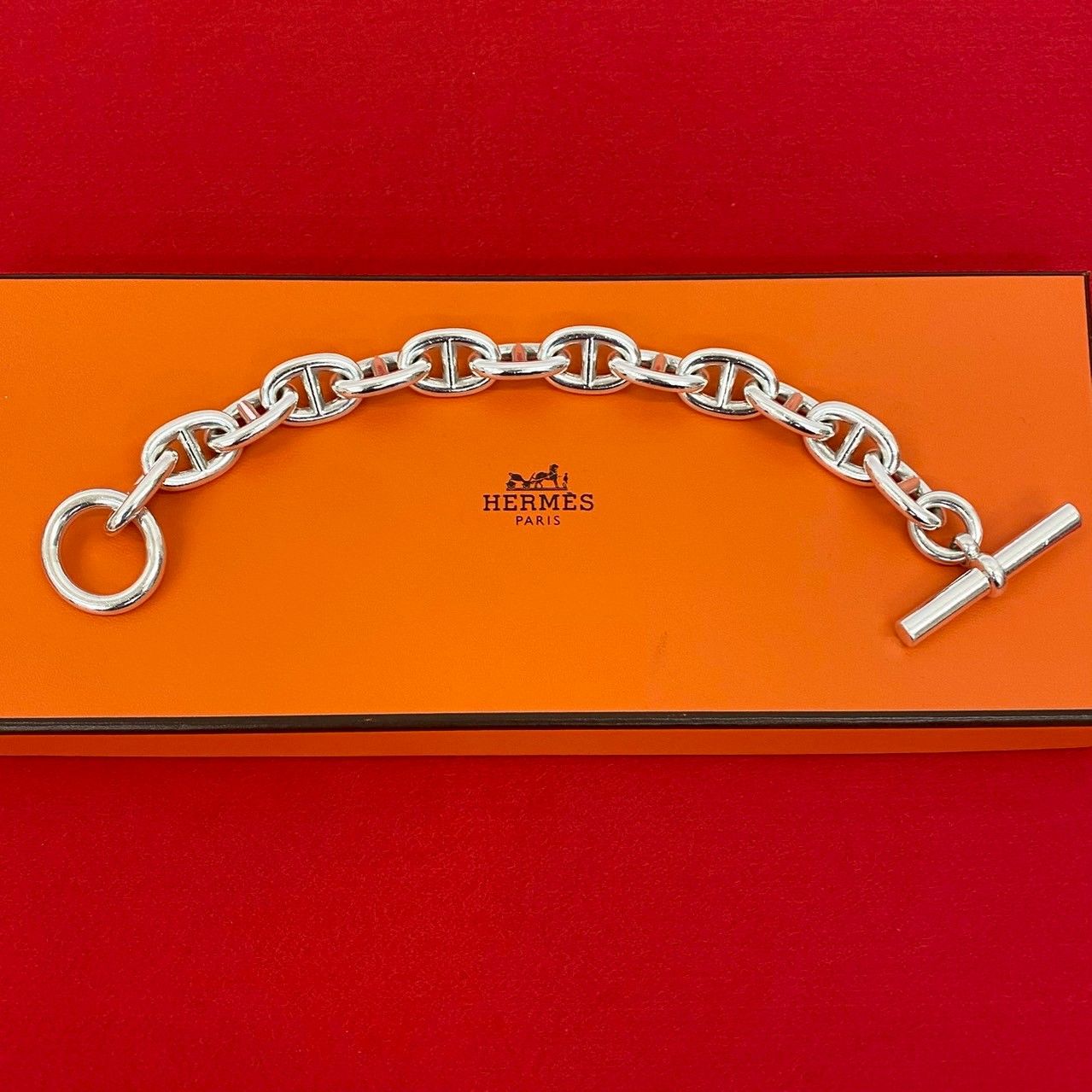 エルメス TGM HERMES シェーヌダンクル 美品 12コマ ポイント2倍極 箱 