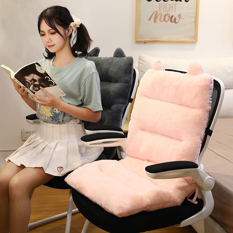 クッション 背もたれ付き座布団 椅子用 アニマル 立体的な耳の装飾 ふかふか リバーシブル (グレー) - メルカリ
