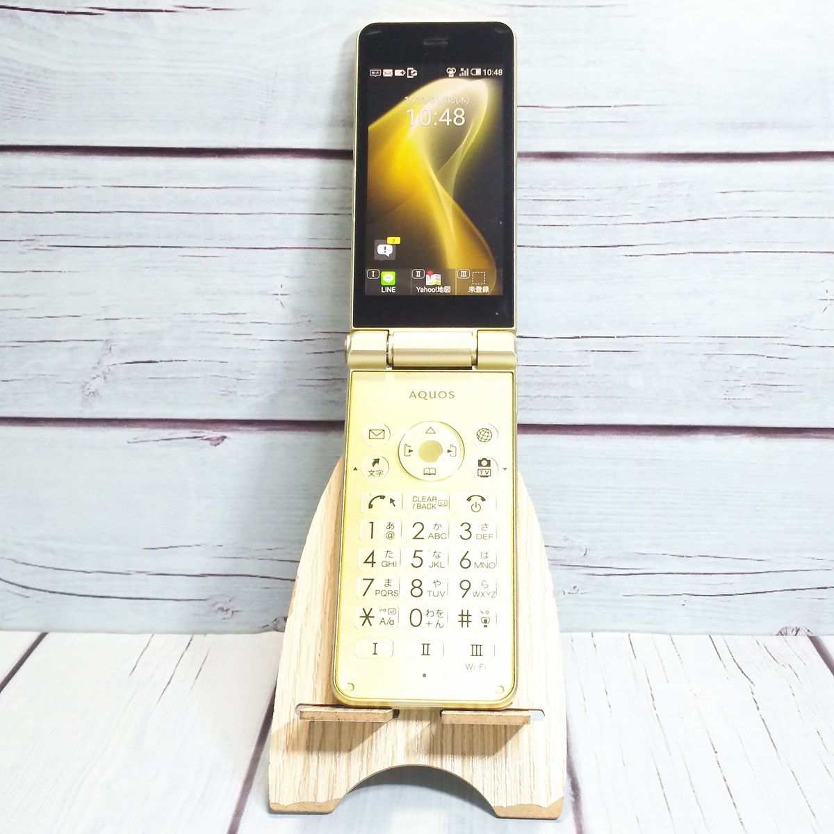 【送料無料】SoftBank AQUOS ケータイ2 601SH ゴールド 本体 白ロム SIMロック解除済み SIMフリー 353203