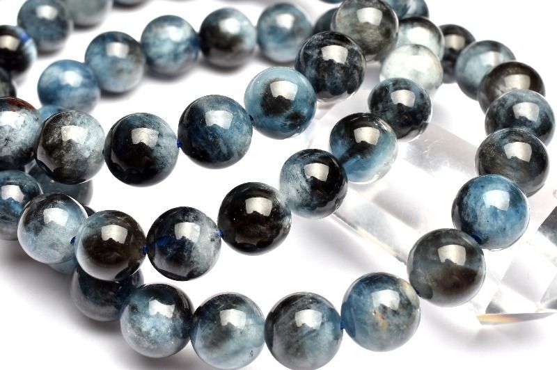 ブラックアクアマリン 南アフリカ産 ブラックアクアマリン 7.5mm ブレスレット 1個売り