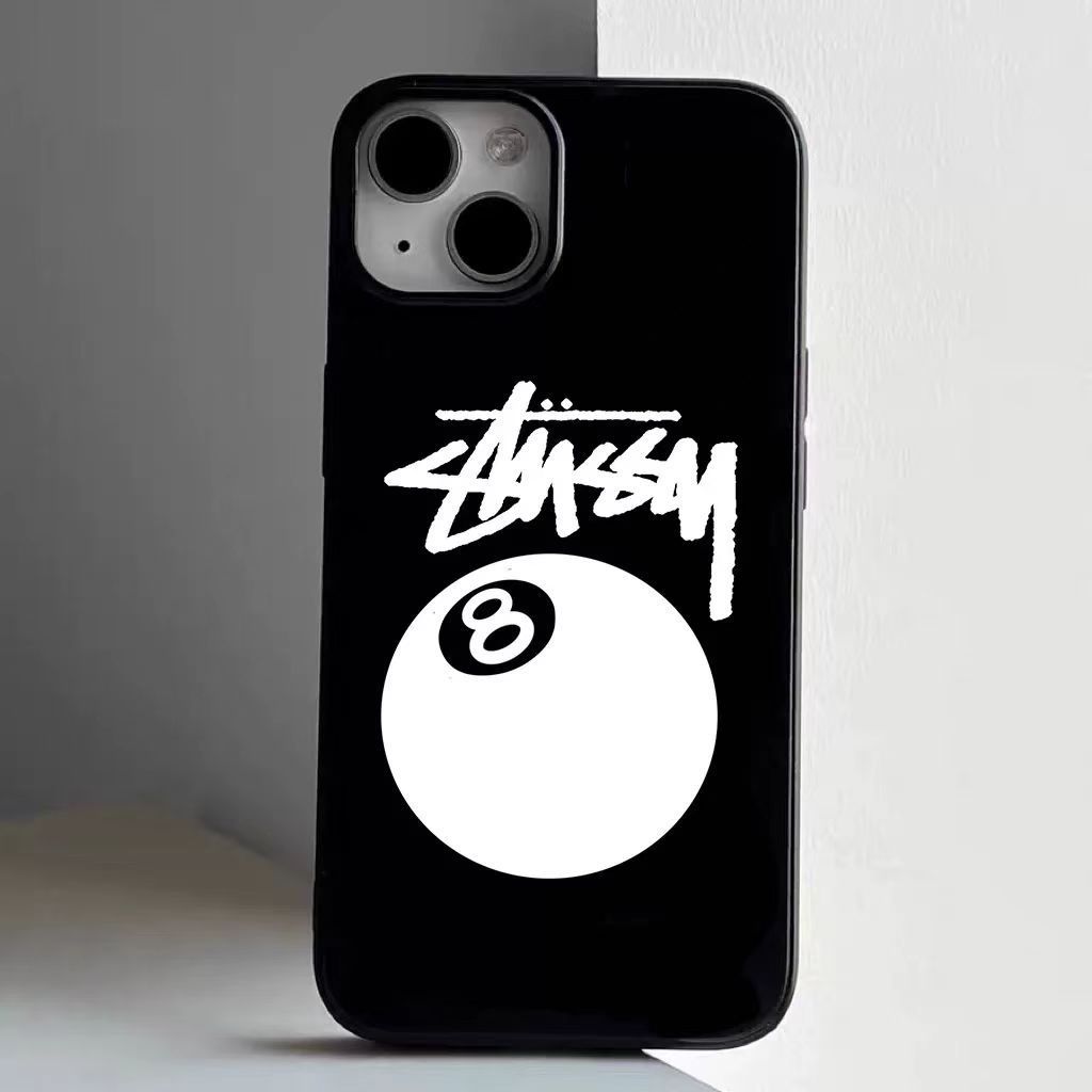 Stussyホワイトボール8アップル携帯ケースiPhone 14、iPhone14pro，iPhone14plus，iPhone14pro max，iPhone15，iPhone15pro，iPhone15plus，iPhone15pro max