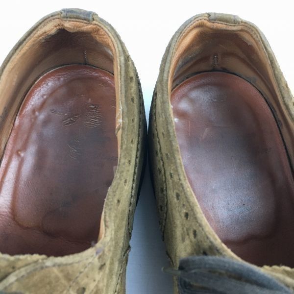 試着交換OK！Barker/バーカー　England 70s-80s?/Vintage 　スウェードフルブローグ　ウイングチップ〈ブラウン/茶〉29.0-29.5程度　クレープソール/メンズ/菅NO.ZH-87 試着交換OK！Barker/バーカー England 70s-80s?/Vintage スウェード