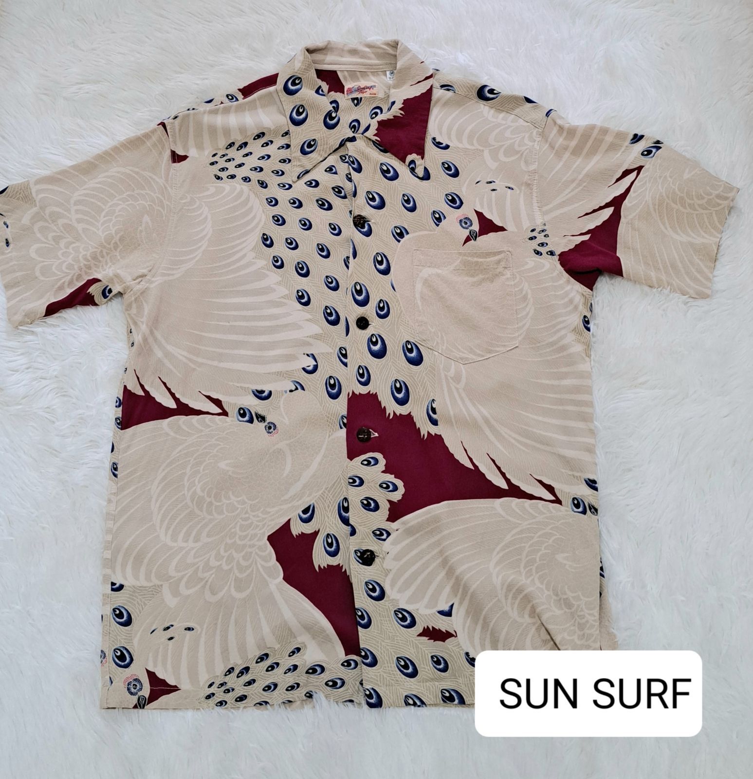 SUN SURF サンサーフ アロハシャツ 孔雀 ビンテージ 和柄 - メルカリ
