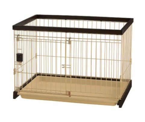 【同梱】リッチェル 木製お掃除簡単ペットサークル90-60ダークブラウン