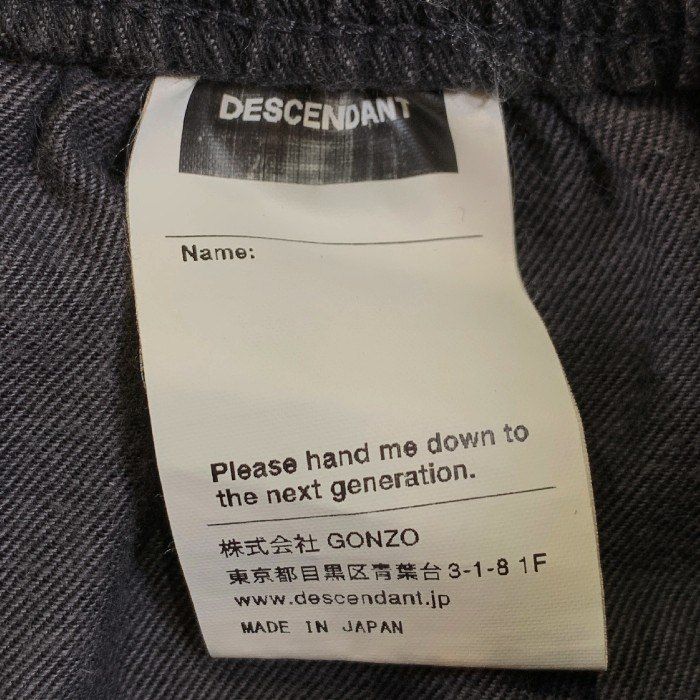 DESCENDANT ディセンダント コットン イージーパンツ ネイビー Size 3