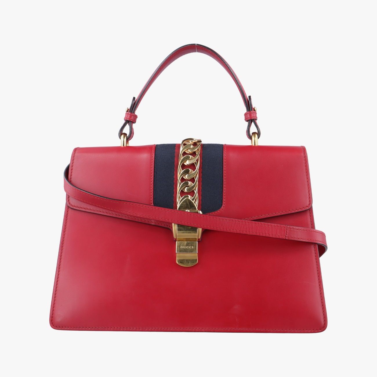 グッチGucciシルヴィレッド×ネイビーレザー431665C022903520