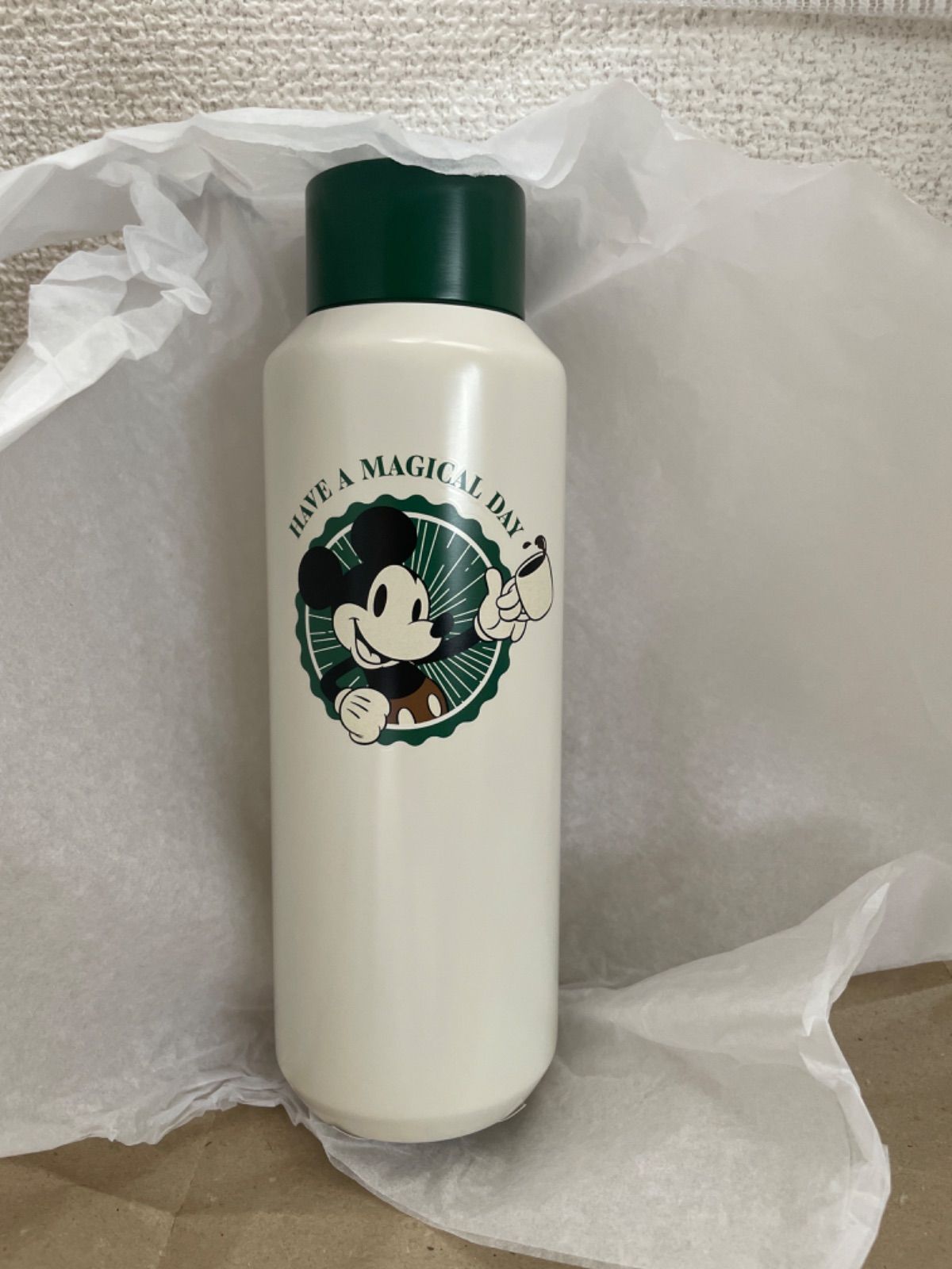 DISNEY Mickey スクリューリッドステンレスボトル ホワイト 473ml