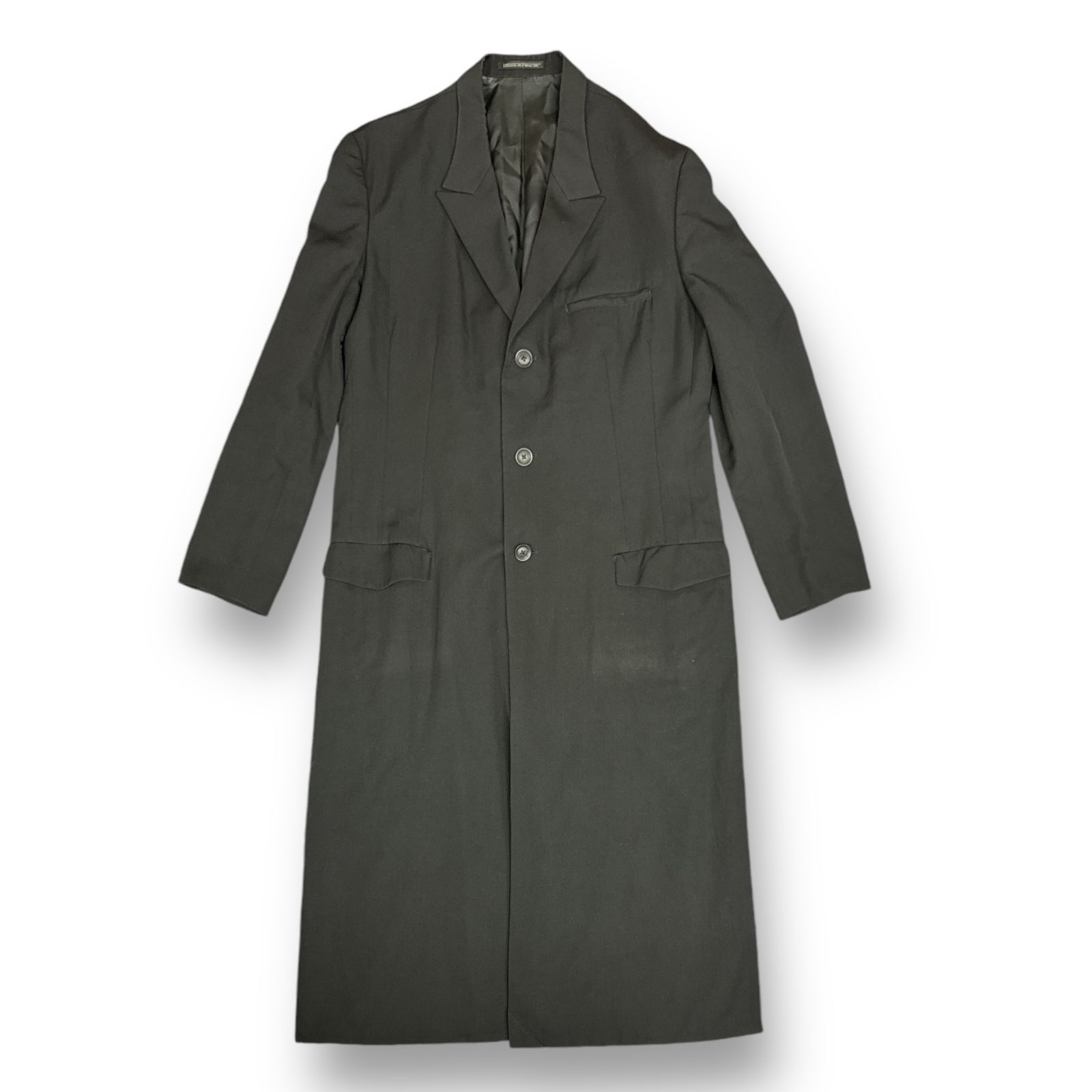 ジャケット・アウター Yohji Yamamoto POUR HOMME HV-J19-100 WOOL GABARDINE COLLAR BUTTON JACKET(S Black): Vintage 1.2