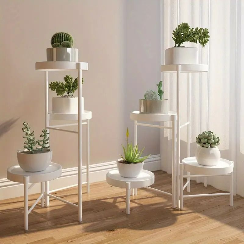 プランタースタンド 観葉植物 植木鉢 庭 ベランダ バルコニー 屋外 屋内 インテリア お洒落 おしゃれ 人気 SNS映え インスタ映え4層 ブラッ
