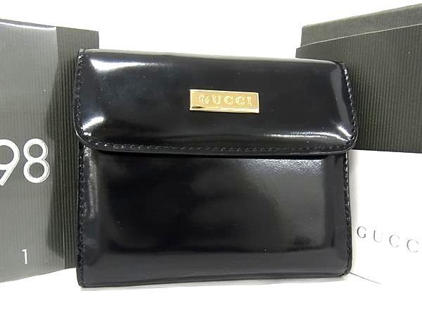 ■新品同様■ GUCCI グッチ パテントレザー 手帳カバー メモ帳 ボールペン付き ステーショナリー  ブラック系 AT9064 □新品同様□ GUCCI グッチ パテントレザー 手帳カバー メモ帳