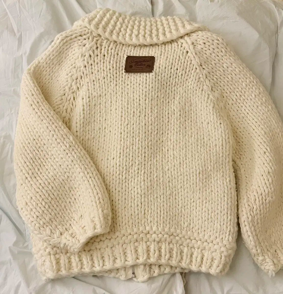  サムウェアバター ウール ハンドメイド セーター 長袖 ニット セーター