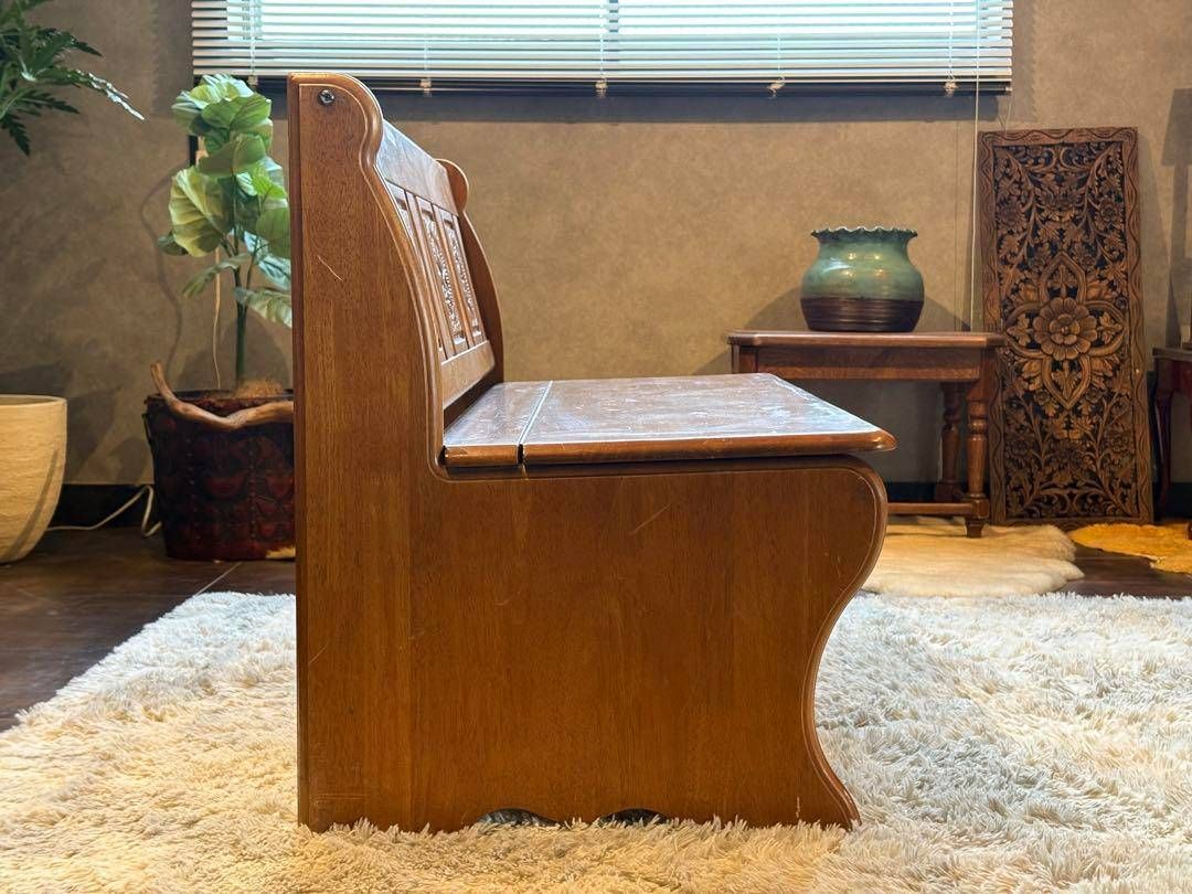 レトロ　ヴィンテージ　カントリー　ベンチ　ウッドベンチ　収納ベンチ　3人用 レトロ ヴィンテージ カントリー ベンチ ウッドベンチ 収納ベンチ 3人