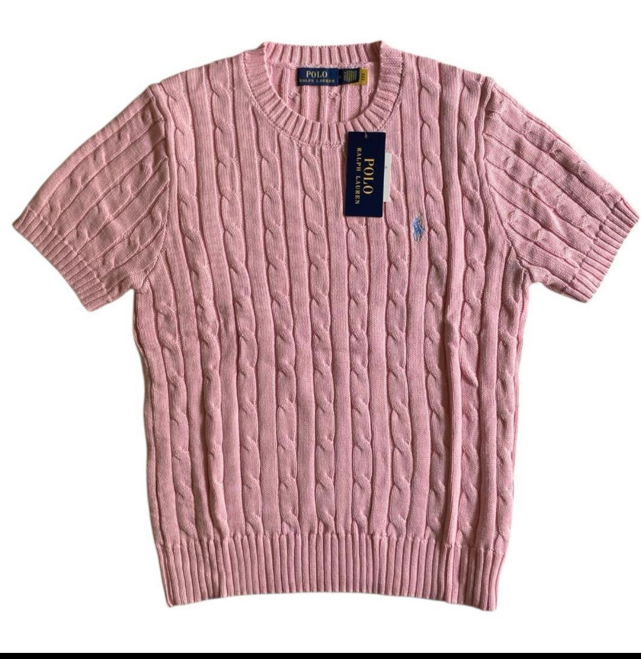 Polo Ralph Lauren ピンク ケーブルニット 半袖 ポロラルフローレン ケーブルニット 半袖 ピンク 新品未使用