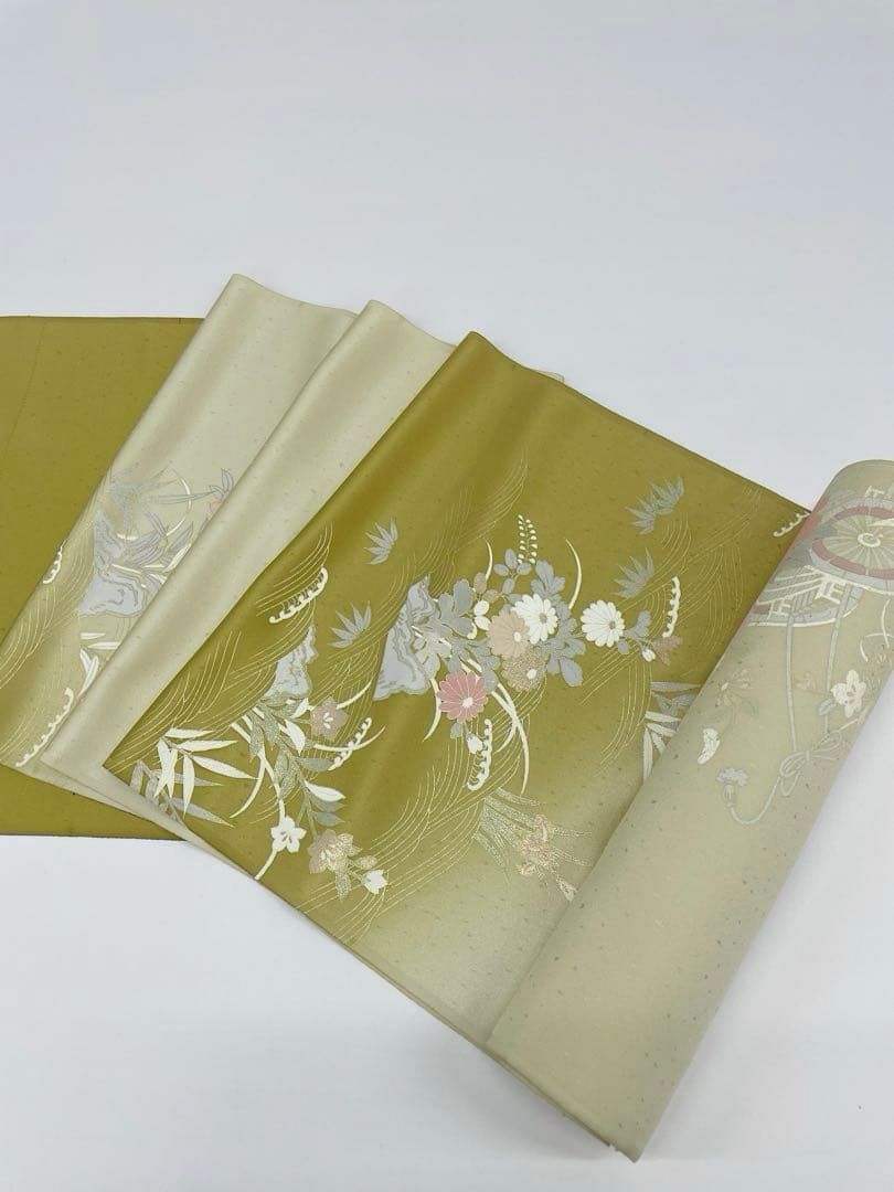 付け下げ 型友禅 金彩 紋意匠 正絹 反物