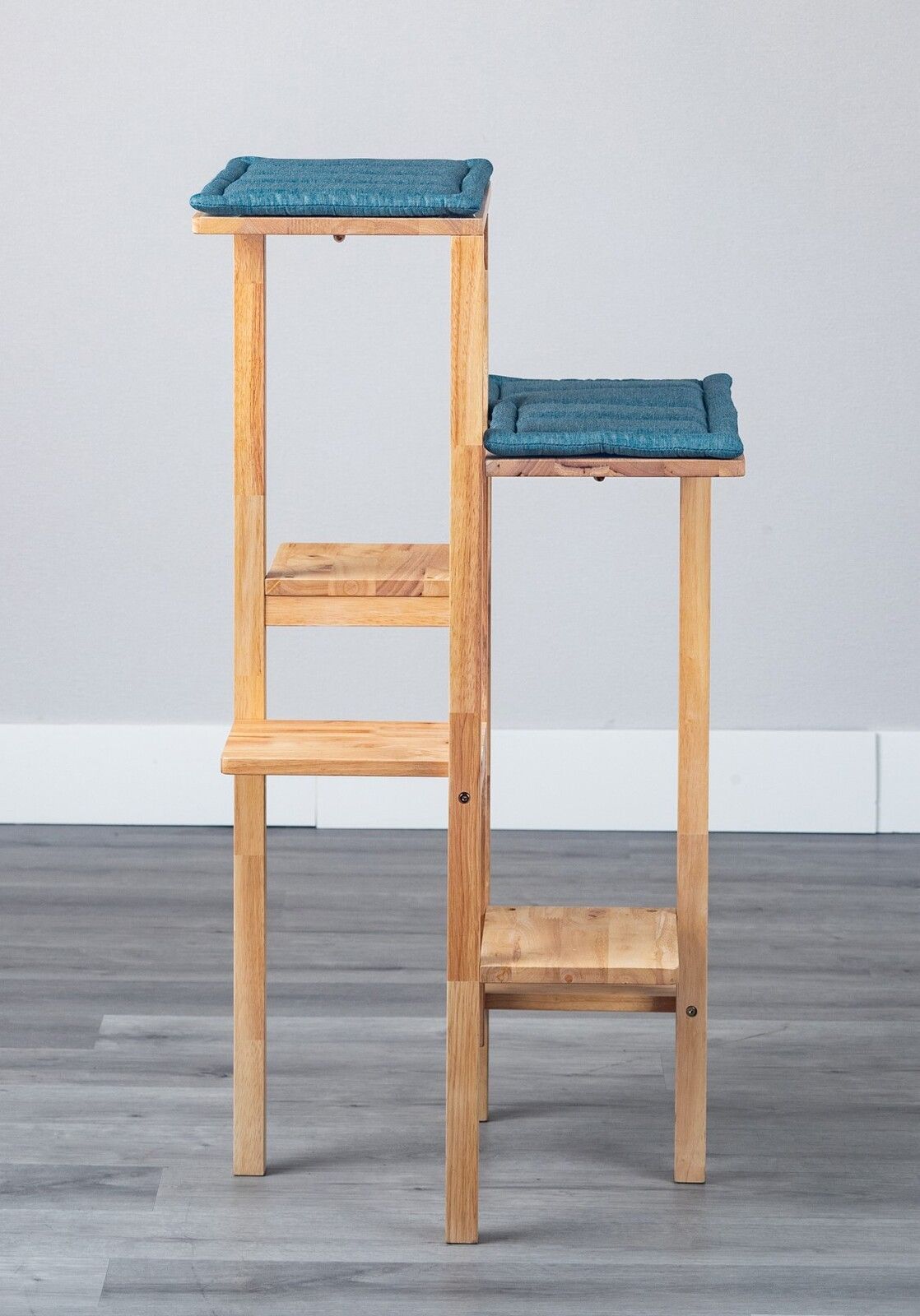  キャットタワー 木製 猫タワー スリム キャットウォーク 据え置き おしゃれ 省スペース クッション付き 棚 据え置き型キャットタワー キャットタワー