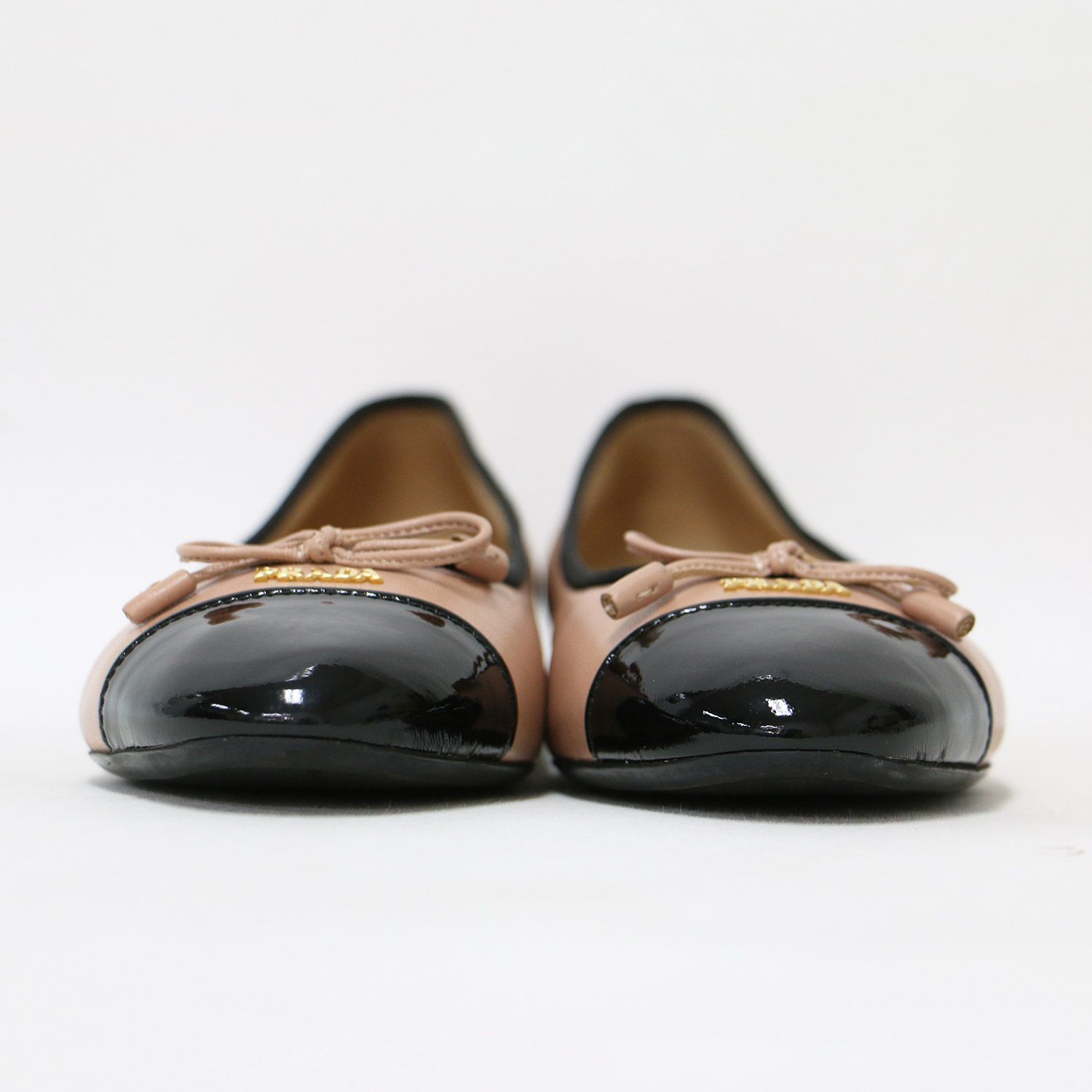 PRADA バレエシューズ ピンク/ブラック　24cm ピンク系 24.5cm PRADA(プラダ) バレエシューズ(レディース