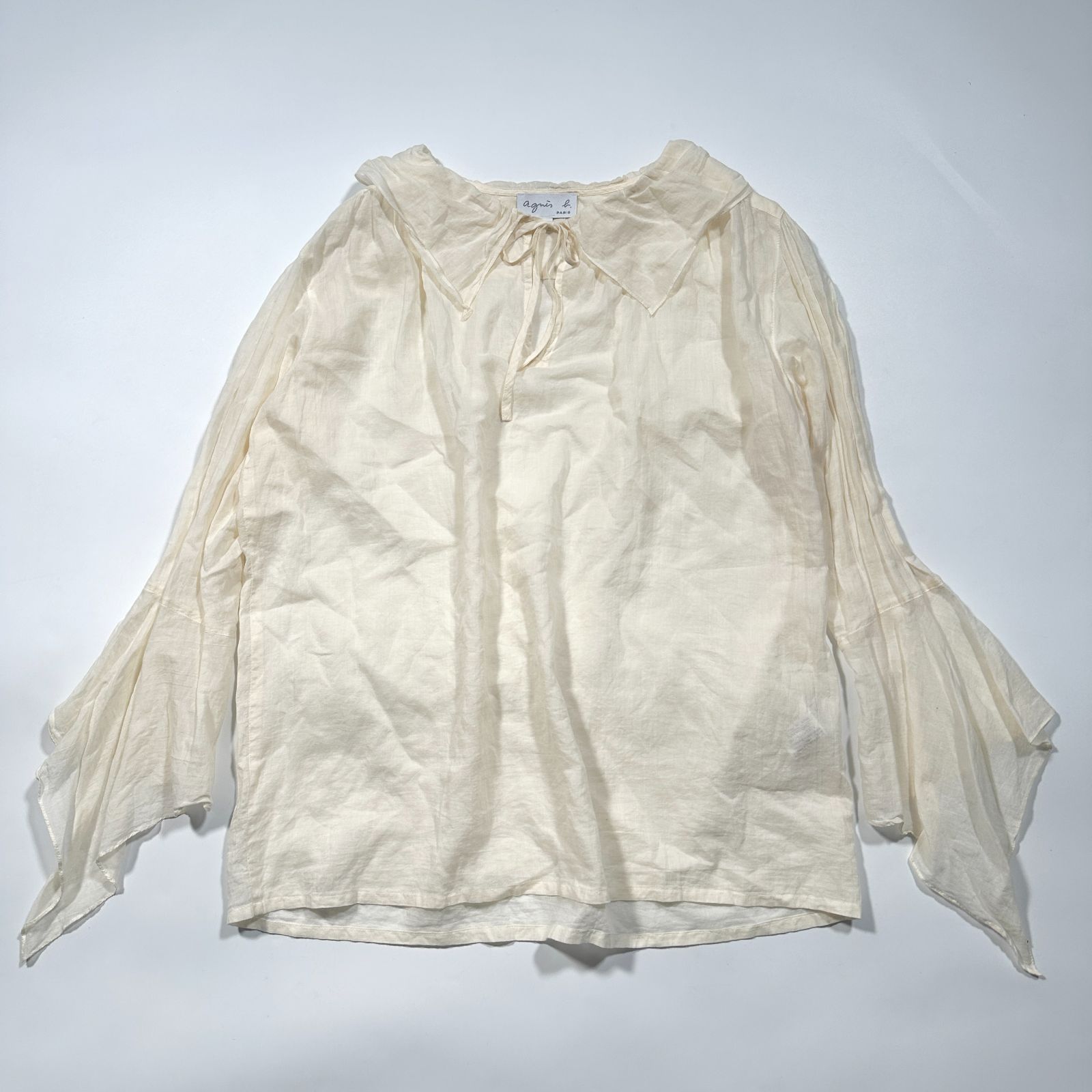 M相当/美品✨ SAINT LAURENT フリル 襟 長袖 ブラウス 2020 SAINT