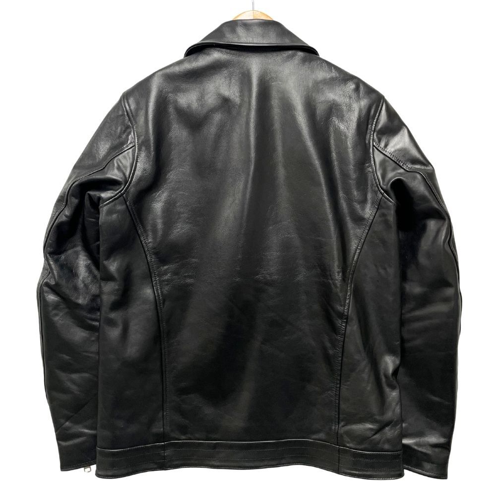 OLD STUSSY レザー ダブルライダース ジャケット 牛革 L ブラック STUSSY ステューシー 名古屋栄15周年 レザーライダース