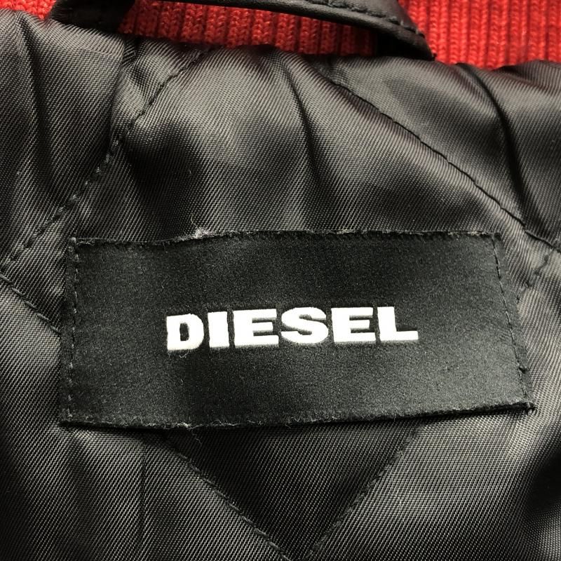 中古】DIESEL レザー切替スタジャン S ブラック ディーゼル 牛革