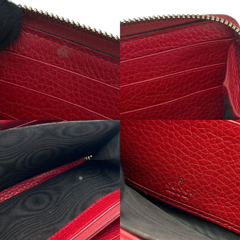 GUCCI グッチ/インターロッキングラウンドファスナー/レッド/308004/114*/ABランク/75【中古】 GUCCI - GUCCI グッチ/インターロッキングラウンドファスナー/レッド