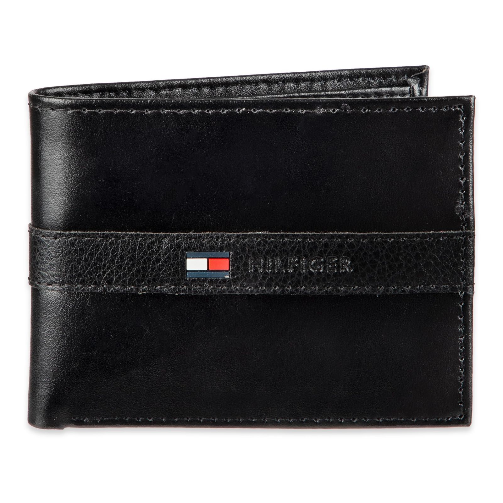 Tommy Hilfiger トミーフィルフィガー 財布 メンズ Men's Leather Ranger Passcase Wallet (Black) 