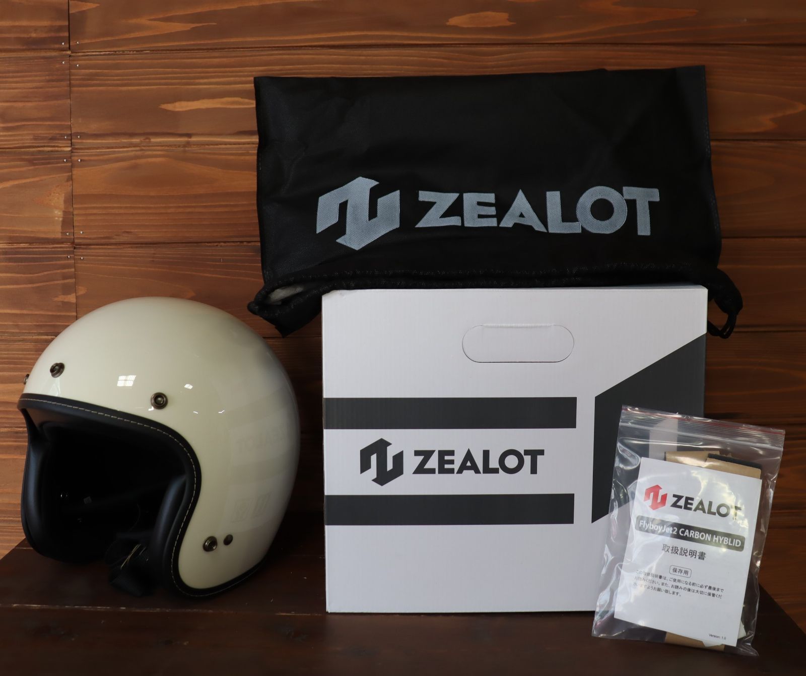 ZEALOT フライボーイジェット2 CARBON HYBRID WHITE|BLACK FJ0024 ジェットヘルメット FFCRYSTALESIA_COM