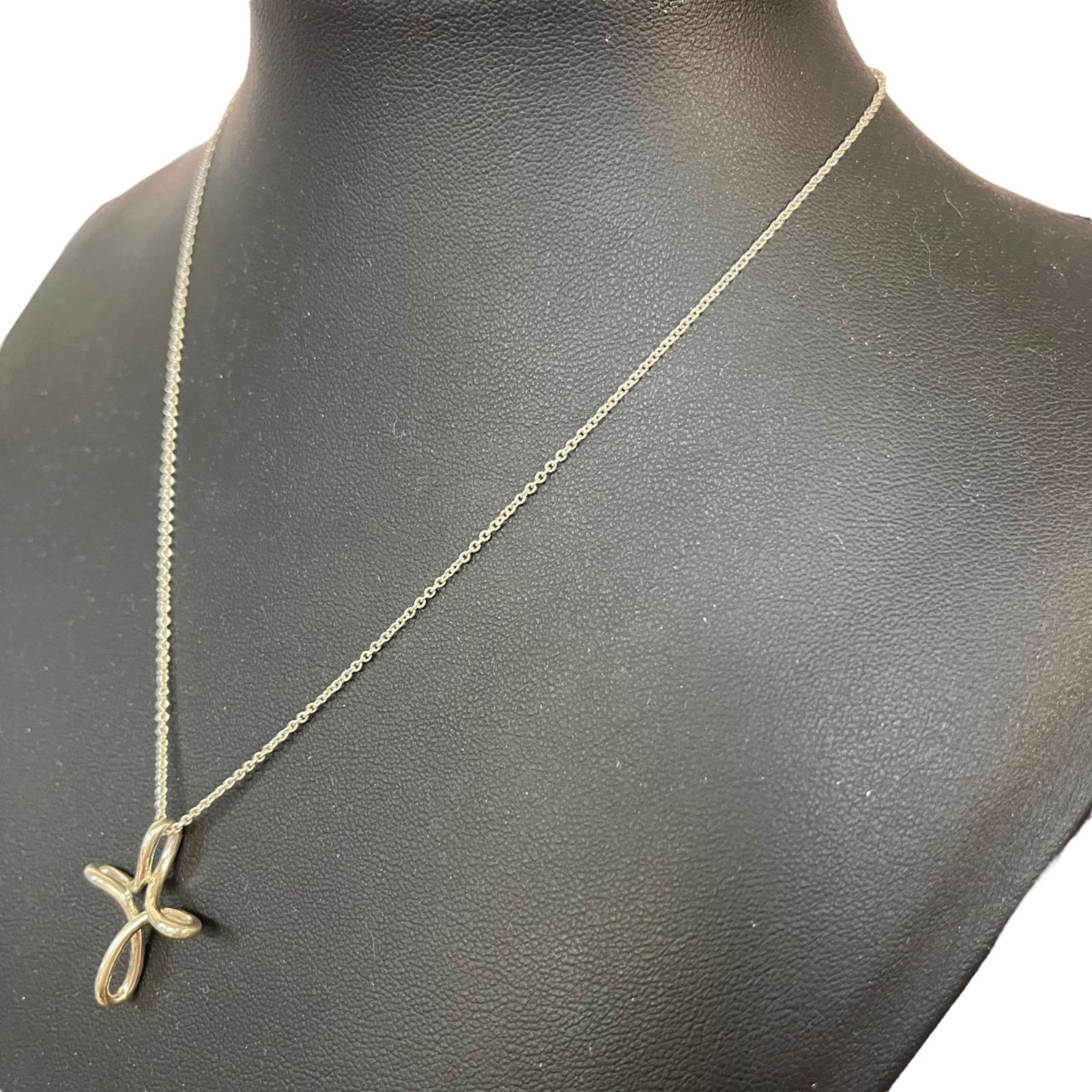 管31296】美品☆TIFFANY&Co. ティファニー オープンクロス ネックレス 