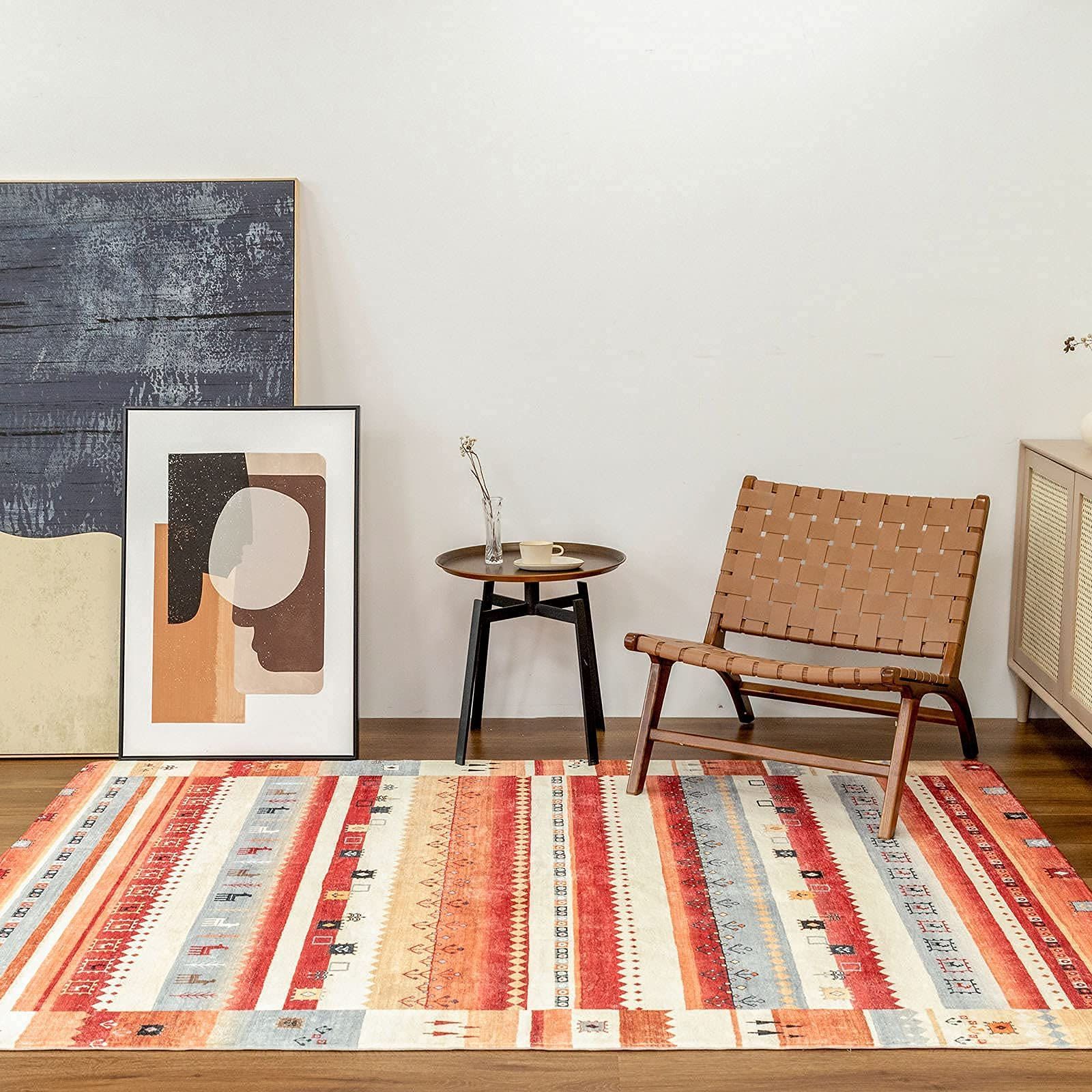 新着商品 滑り止め付 オールシーズン ふわふわ 防ダニ 洗える ラグマット 防臭 低反発 200X250CM ギャッベ おしゃれ 北欧風 柄 3畳 カーペット 床暖房対応 絨毯 DECOMALL