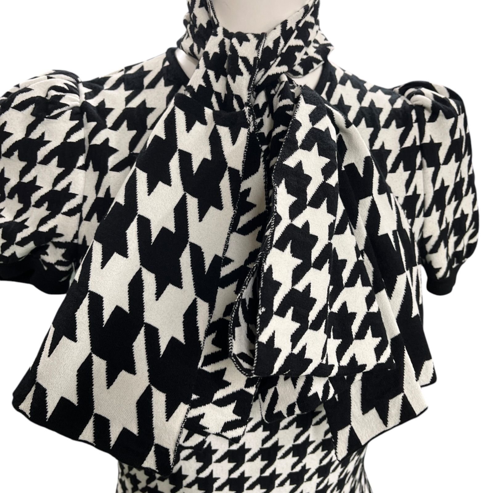 Alexander McQueen アレキサンダーマックイーン リボン付 クラシカル ニット ロング ワンピース S5M013