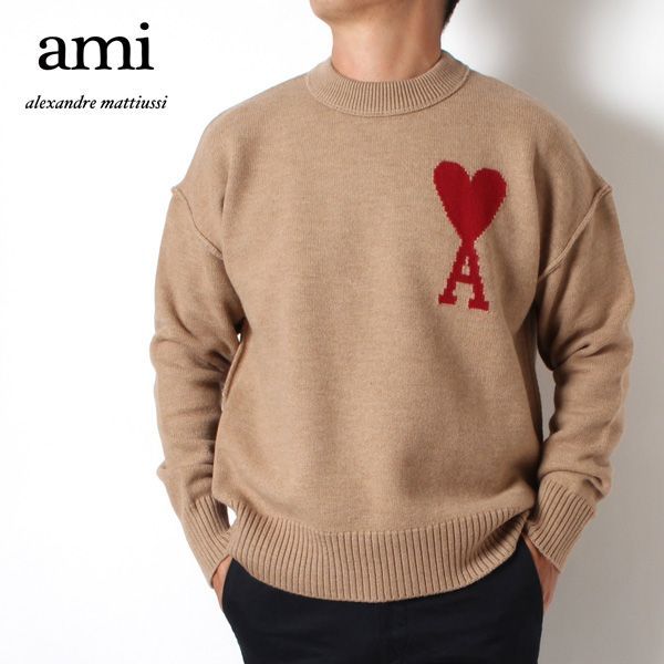 24AWモデル アミ アレクサンドル マテュッシ AMI Alexandre Mattiussi メンズ AMI DE COEUR セーター【CAMEL  RED】 UKS006.018 289/【2024-25AW】m-tops - メルカリ