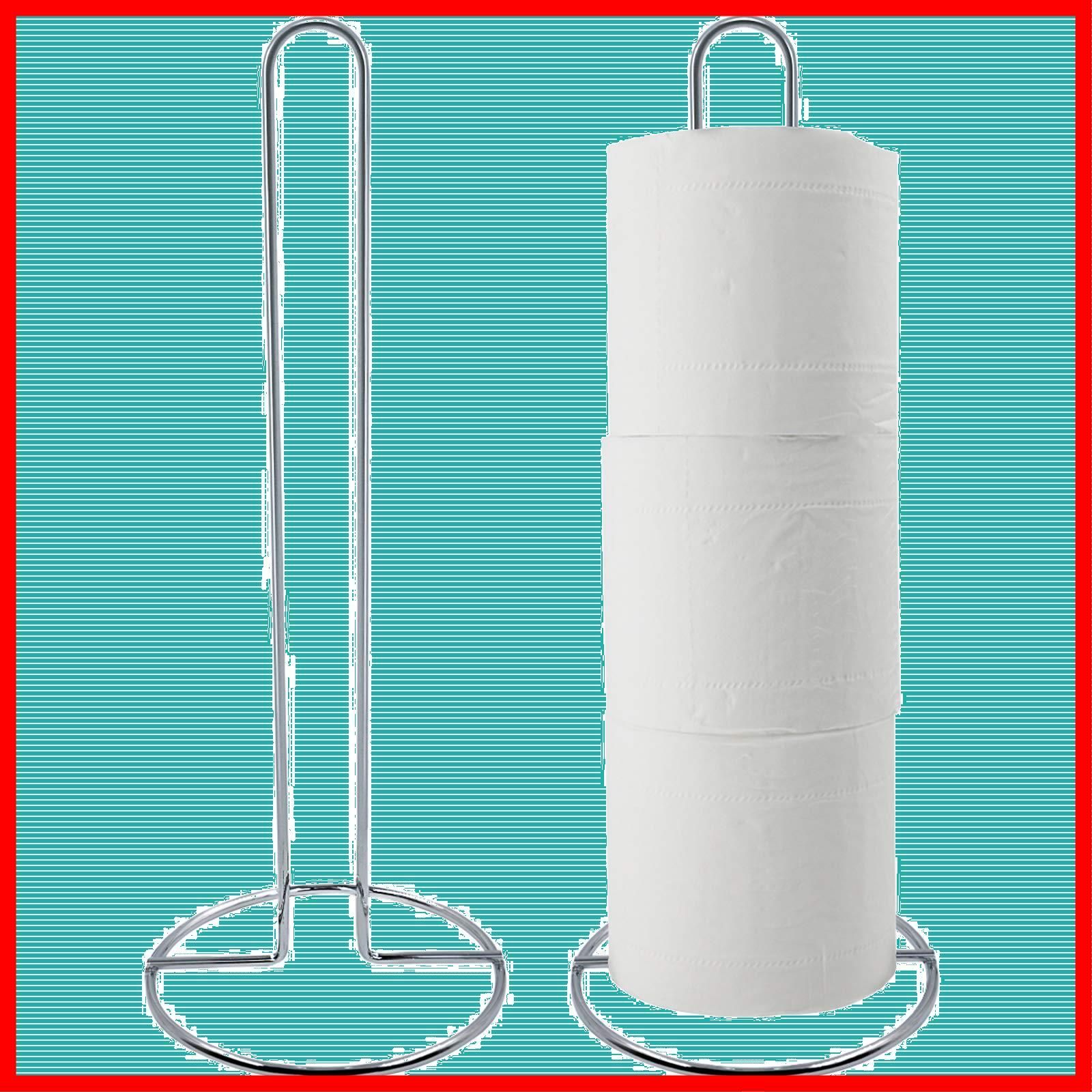 新着商品 トイレットペーパーホルダー 2個 自立式トイレットペーパーロール収納ホルダー バスルーム|キッチン収納用 2個 スタンドホルダー シルバー
