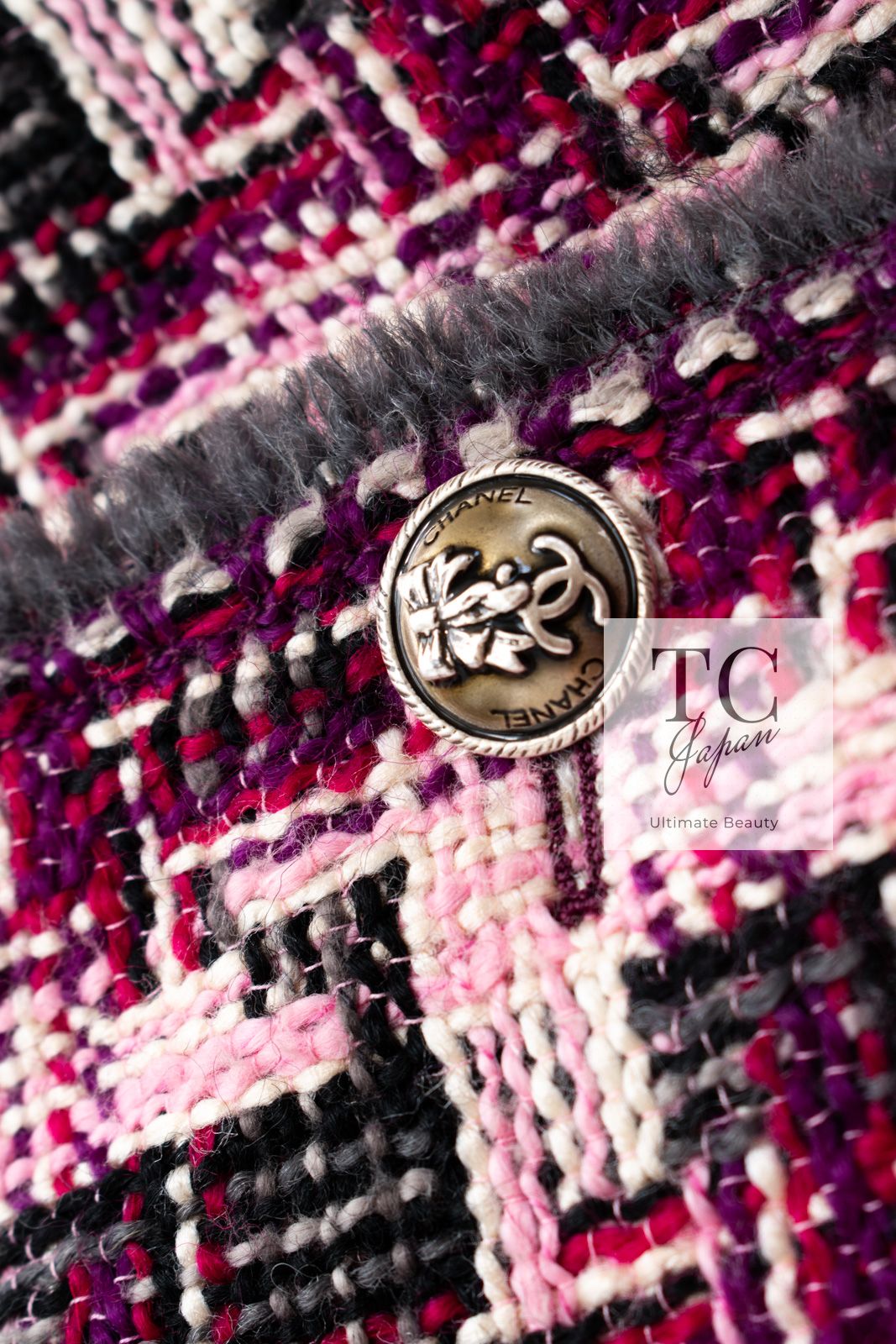 シャネル ジャケット CHANEL パープル マルチカラー ミックス