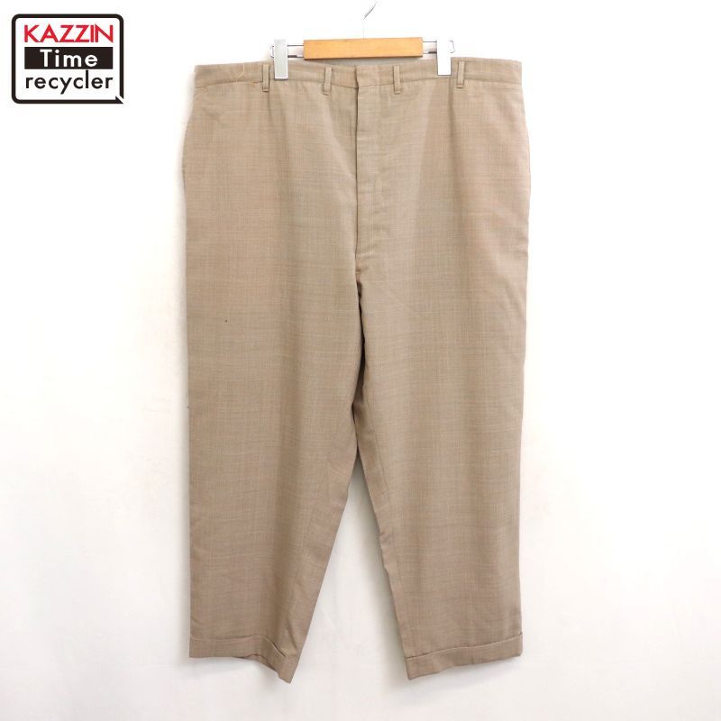 60s vintage ネップ スラックスパンツ メンズ XLサイズ相当 ビッグ