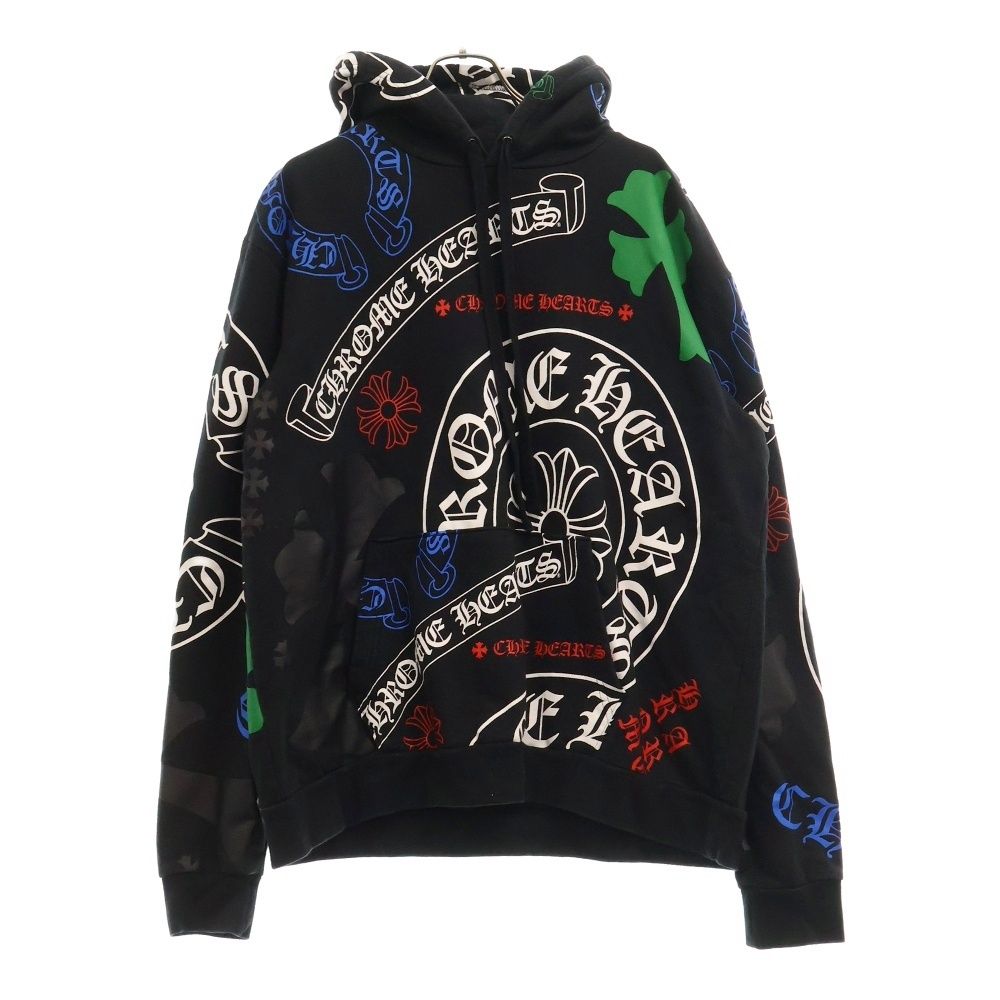 CHROME HEARTS クロムハーツ STENCIL HOODIE ステンシルプリントプルオーバーパーカー フーディー ブラック
