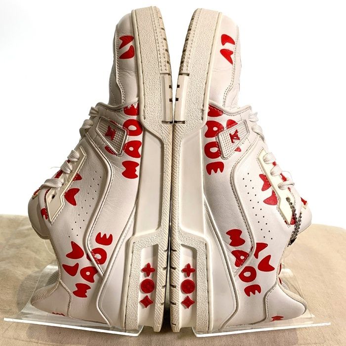【目を惹く大胆な赤♡】Louis Vuitton スニーカー Louis Vuitton ルイヴィトン LVトレイナーライン NIGO レザー