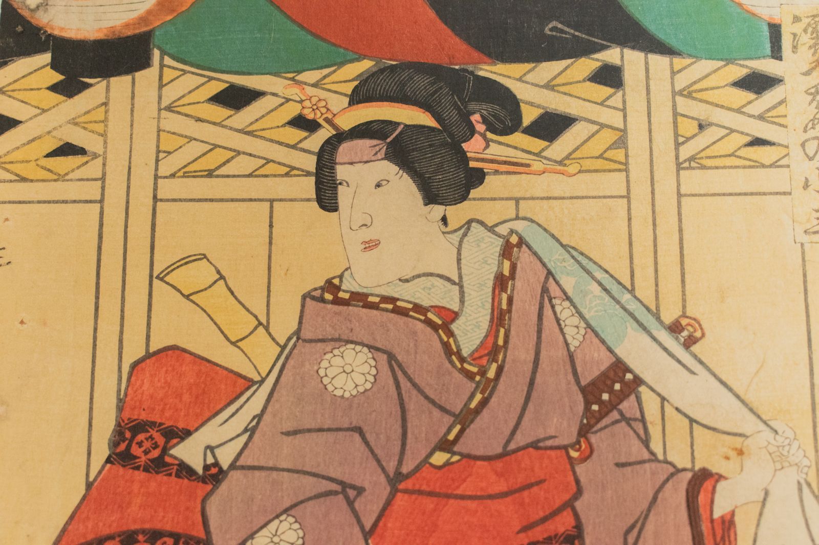中古】M▽歌川国貞 三代目 歌川豊国 濡つばめの小三 1858年 木