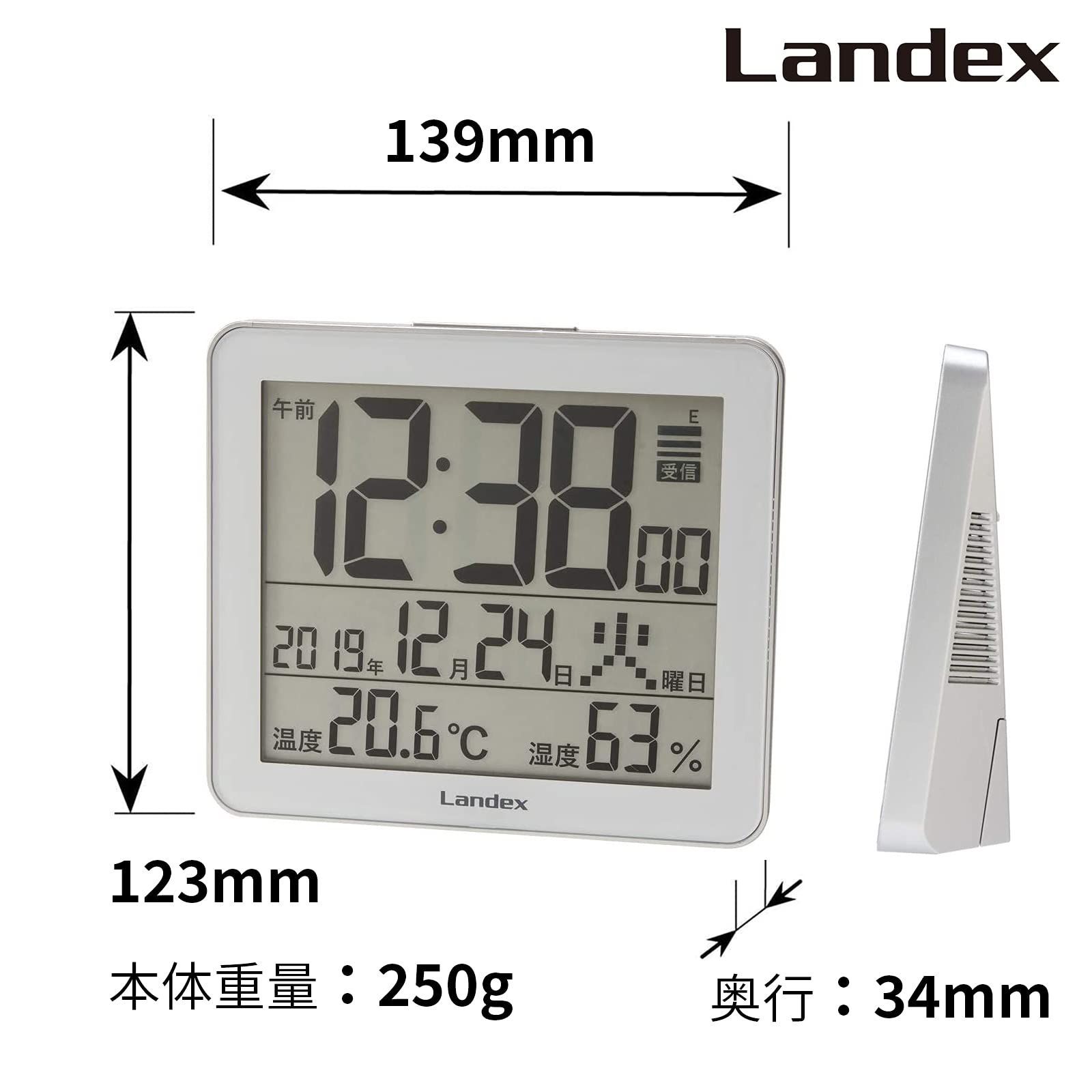新着商品】置き時計 電波 デジタル スリーユニット 温度 ランデックス 