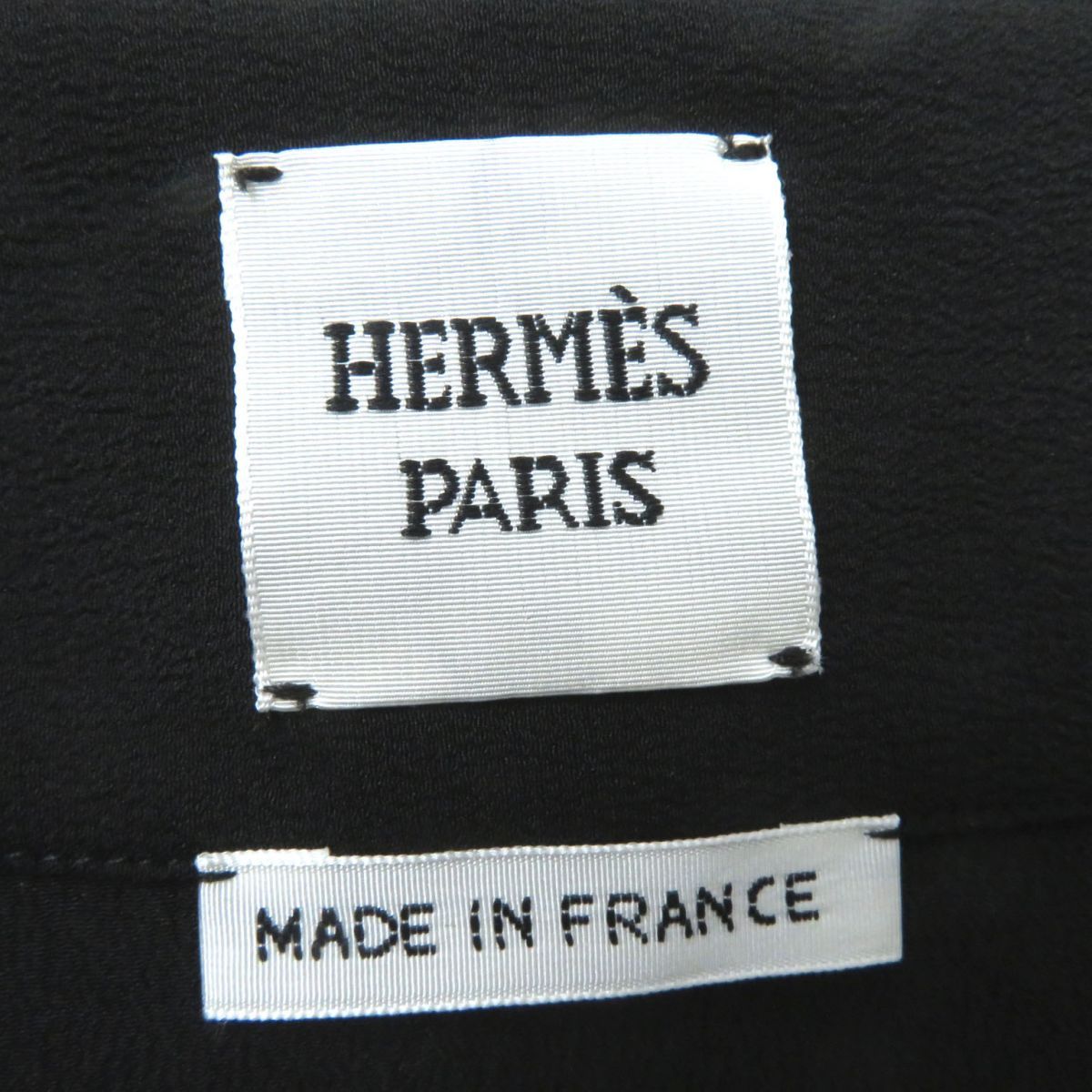 未使用品◎正規品 22SS HERMES エルメス シルク100% ラップスカート／巻きスカート ブラック×シルバー金具 36 タグ付き フランス製　m08-st30320-352