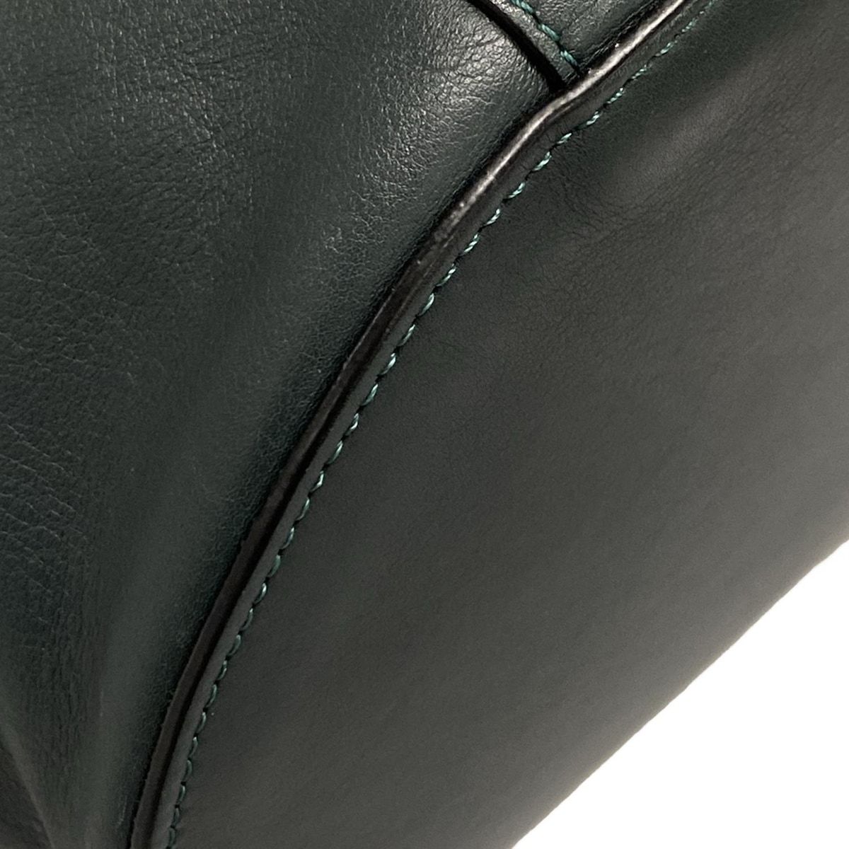 ロエベ レザーバックパック ダークグリーン LOEWE(ロエベ) リュックサック ドローストリング バックパック